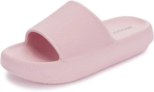 bronax thick sole pillow slippers for women and men 75 85 w6 7 m pink