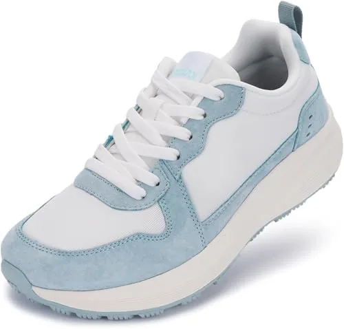 bronax womens wide toe box shoes 9w casual classic sneakers light blue